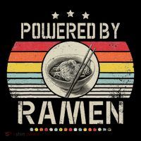 Vintage Powered By Ramen Japanese Love Anime Noodles Kids T-Shirt