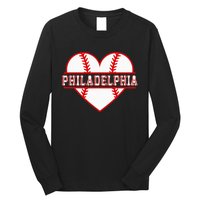 Vintage Philadelphia Baseball Skyline Retro Cityscap Long Sleeve Shirt