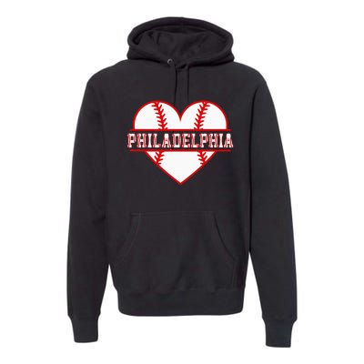 Vintage Philadelphia Baseball Skyline Retro Cityscap Premium Hoodie