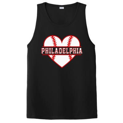 Vintage Philadelphia Baseball Skyline Retro Cityscap PosiCharge Competitor Tank