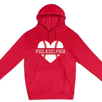 Vintage Philadelphia Baseball Skyline Retro Cityscap Premium Pullover Hoodie