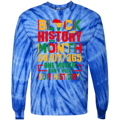 Vintage Proud Black Heritage Black History Month 24 7 Tie-Dye Long Sleeve Shirt