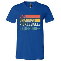 Vintage Pickle Ball Daddy Grandpa Pickleball Legend Dad Gift V-Neck T-Shirt