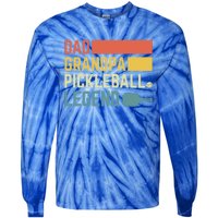 Vintage Pickle Ball Daddy Grandpa Pickleball Legend Dad Gift Tie-Dye Long Sleeve Shirt