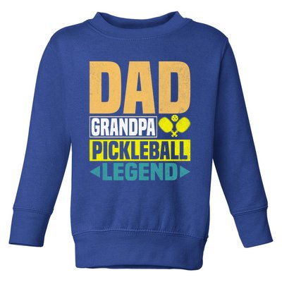 Vintage Pickle Ball Daddy Grandpa Pickleball Legend Dad Gift Toddler Sweatshirt