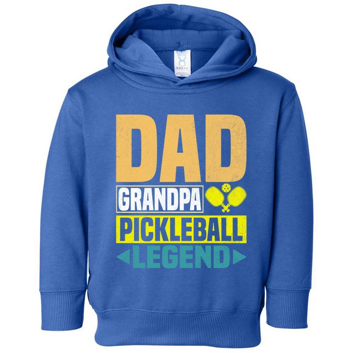 Vintage Pickle Ball Daddy Grandpa Pickleball Legend Dad Gift Toddler Hoodie