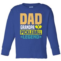 Vintage Pickle Ball Daddy Grandpa Pickleball Legend Dad Gift Toddler Long Sleeve Shirt