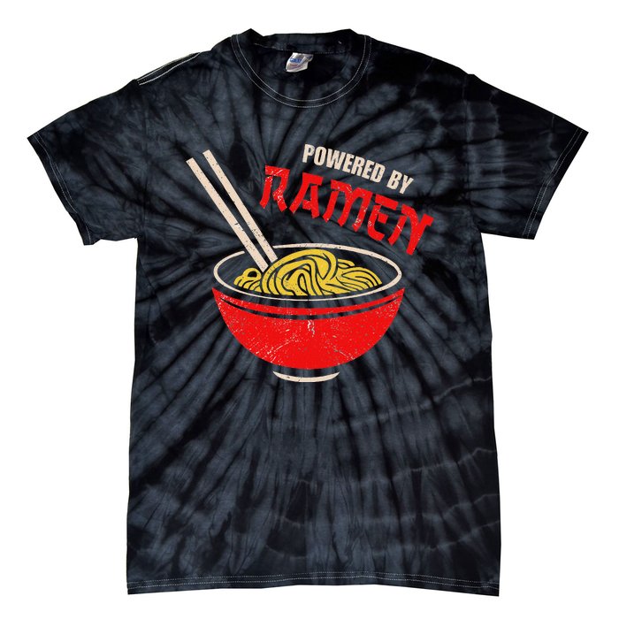 Vintage Powered By Ramen Japanese Love Anime Noodles Foodie Tie-Dye T-Shirt