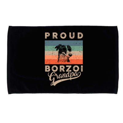 Vintage Proud Borzoi Dog Grandpa Dog Owner FatherS Day Xmas Gift Microfiber Hand Towel