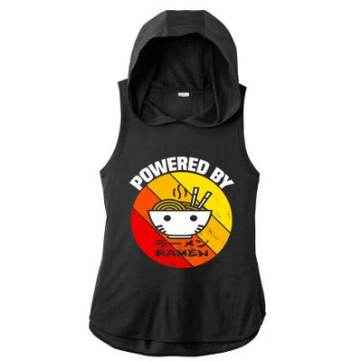 Vintage Powered By Ramen Gift Ramen Noodle Soup Gift Ladies PosiCharge Tri-Blend Wicking Draft Hoodie Tank