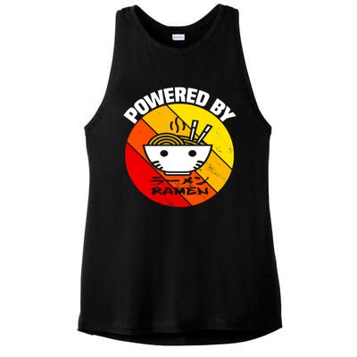 Vintage Powered By Ramen Gift Ramen Noodle Soup Gift Ladies PosiCharge Tri-Blend Wicking Tank