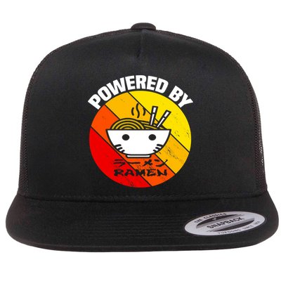 Vintage Powered By Ramen Gift Ramen Noodle Soup Gift Flatbill Hat