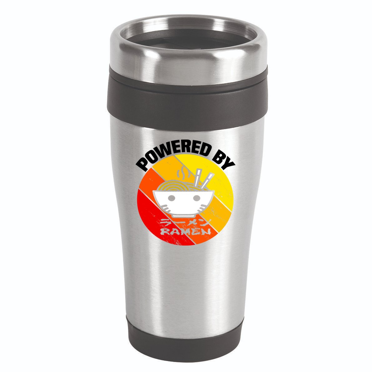 Vintage Powered By Ramen Gift Ramen Noodle Soup Gift 16oz Travel Tumbler