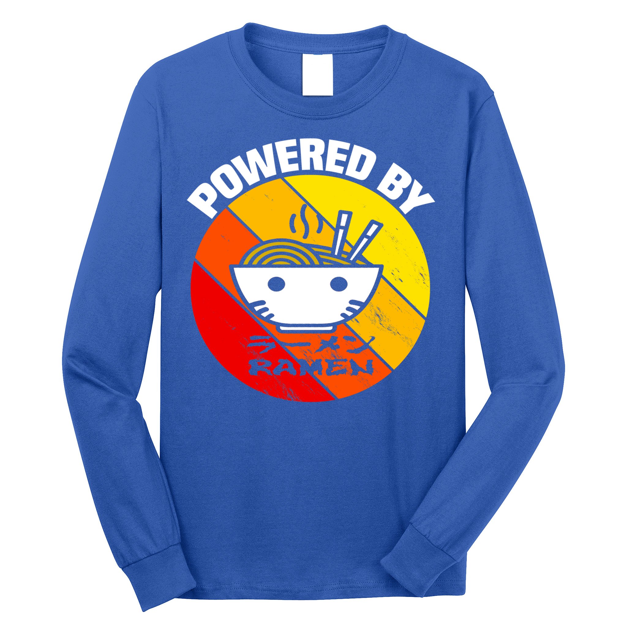 Vintage Powered By Ramen Gift Ramen Noodle Soup Gift Long Sleeve Shirt