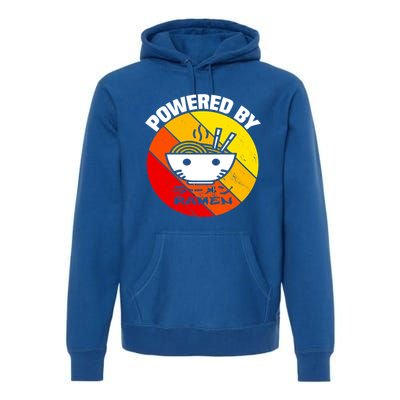 Vintage Powered By Ramen Gift Ramen Noodle Soup Gift Premium Hoodie