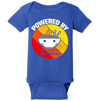 Vintage Powered By Ramen Gift Ramen Noodle Soup Gift Baby Bodysuit