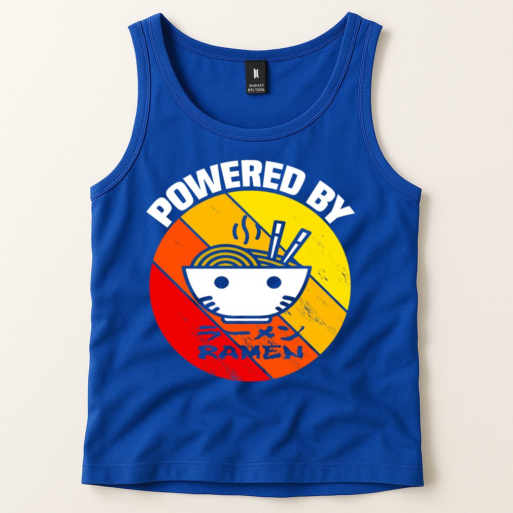 Vintage Powered By Ramen Gift Ramen Noodle Soup Gift Tank Top