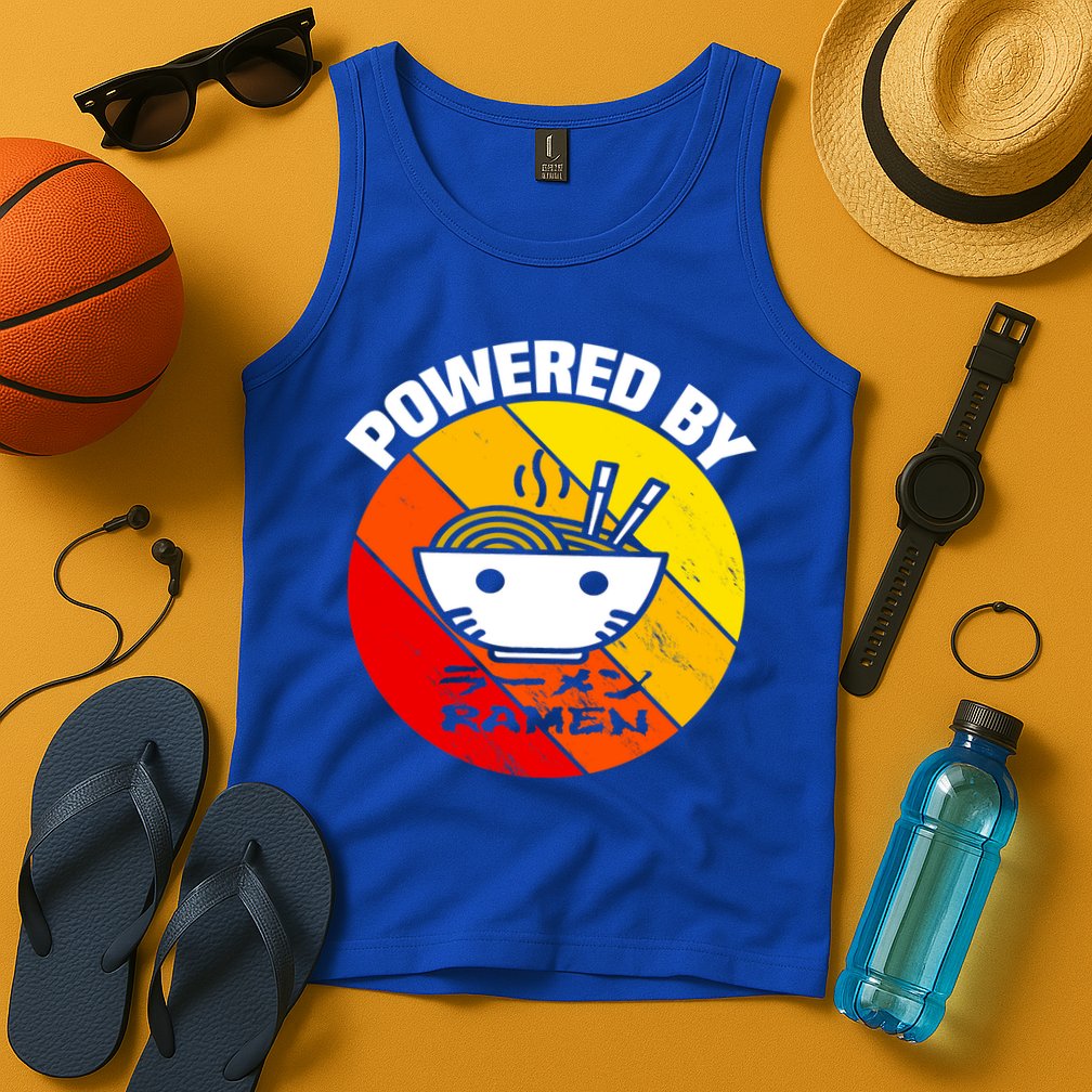 Vintage Powered By Ramen Gift Ramen Noodle Soup Gift Tank Top