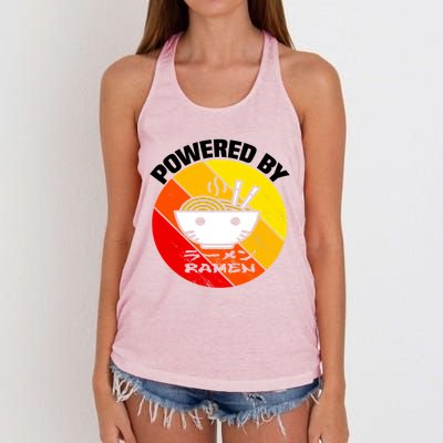 Vintage Powered By Ramen Gift Ramen Noodle Soup Gift Women's Knotted Racerback Tank