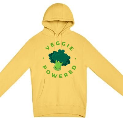 Veggie Powered Broccoli Vegan Gift Premium Pullover Hoodie