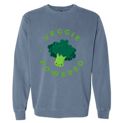 Veggie Powered Broccoli Vegan Gift Garment-Dyed Sweatshirt