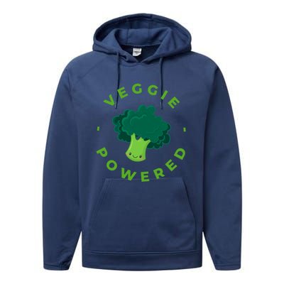 Veggie Powered Broccoli Vegan Gift Performance Fleece Hoodie