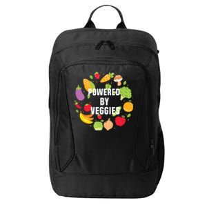 Vegeterian Powered By Veggies Funny Present Vegan Funny Gift City Backpack