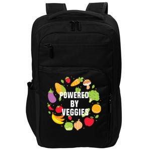 Vegeterian Powered By Veggies Funny Present Vegan Funny Gift Impact Tech Backpack