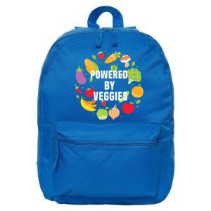 Vegeterian Powered By Veggies Funny Present Vegan Funny Gift 16 in Basic Backpack