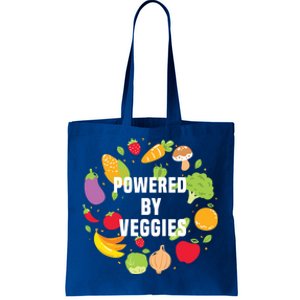 Vegeterian Powered By Veggies Funny Present Vegan Funny Gift Tote Bag