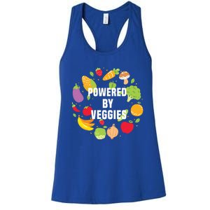 Vegeterian Powered By Veggies Funny Present Vegan Funny Gift Women's Racerback Tank