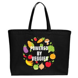 Vegeterian Powered By Veggies Funny Present Vegan Funny Gift Cotton Canvas Jumbo Tote