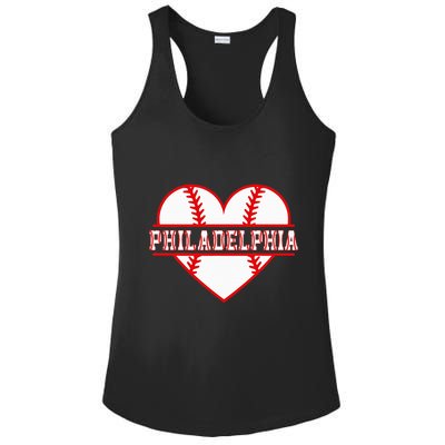 Vintage Philadelphia Baseball Skyline Ladies PosiCharge Competitor Racerback Tank