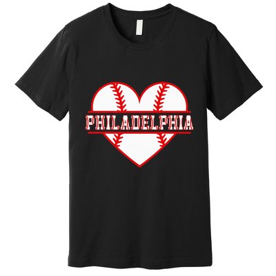 Vintage Philadelphia Baseball Skyline Premium T-Shirt