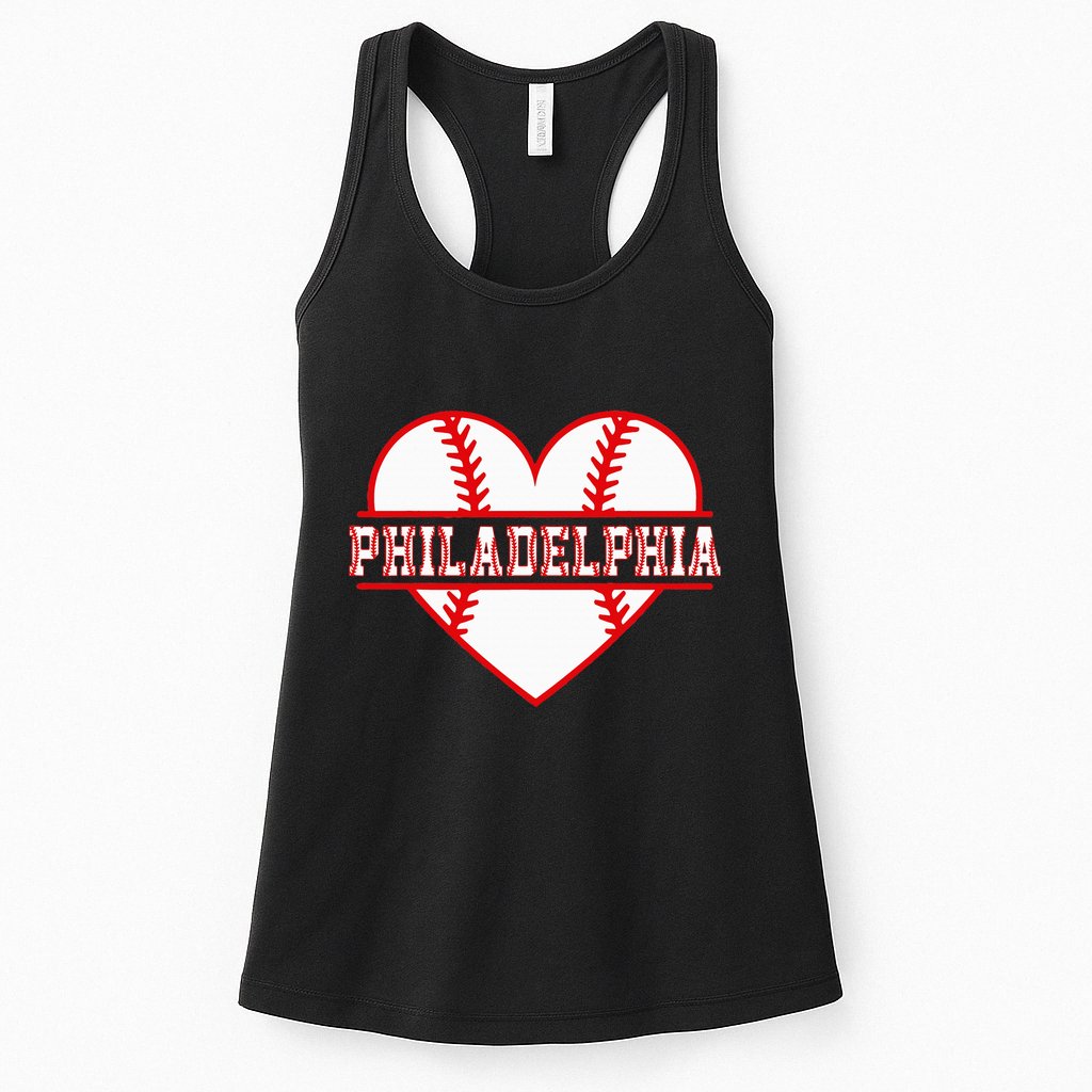 Vintage Philadelphia Baseball Skyline Womens Tank Top