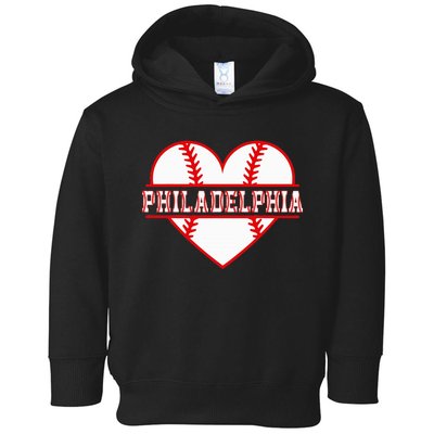 Vintage Philadelphia Baseball Skyline Toddler Hoodie