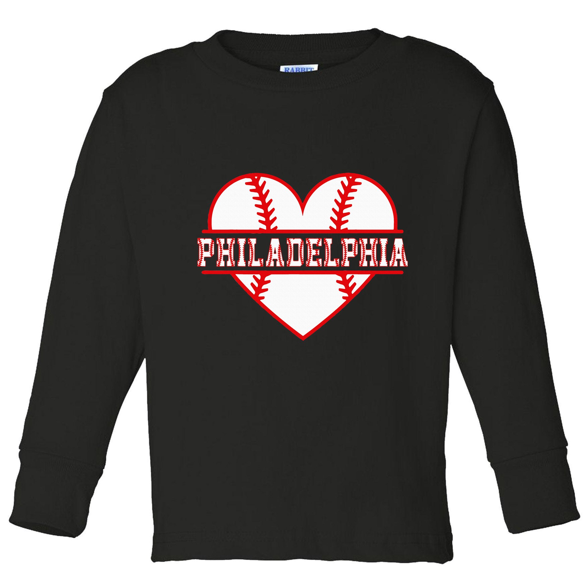 Vintage Philadelphia Baseball Skyline Toddler Long Sleeve Shirt
