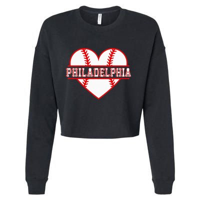 Vintage Philadelphia Baseball Skyline Cropped Pullover Crew