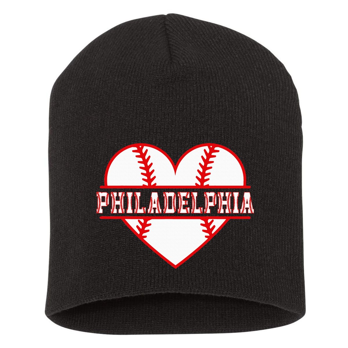 Vintage Philadelphia Baseball Skyline Short Acrylic Beanie