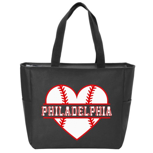Vintage Philadelphia Baseball Skyline Zip Tote Bag