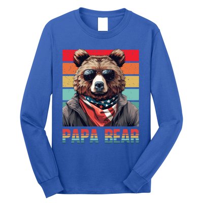 Vintage Papa Bear Sunglasses Papa Bear Lover FatherS Day Cute Gift Long Sleeve Shirt