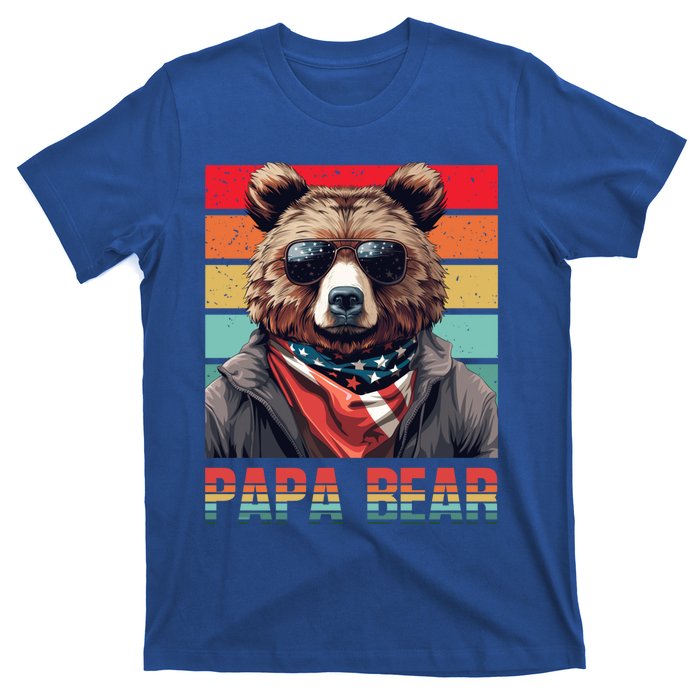 Vintage Papa Bear Sunglasses Papa Bear Lover FatherS Day Cute Gift T-Shirt