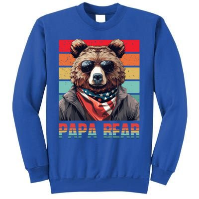 Vintage Papa Bear Sunglasses Papa Bear Lover FatherS Day Cute Gift Tall Sweatshirt