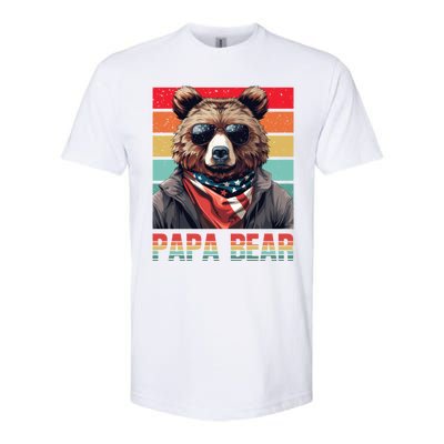 Vintage Papa Bear Sunglasses Papa Bear Lover FatherS Day Cute Gift Softstyle® CVC T-Shirt