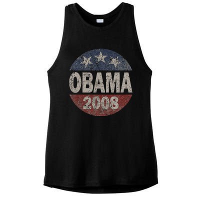 Vintage President Barack Obama 2008 Campaign Ladies PosiCharge Tri-Blend Wicking Tank