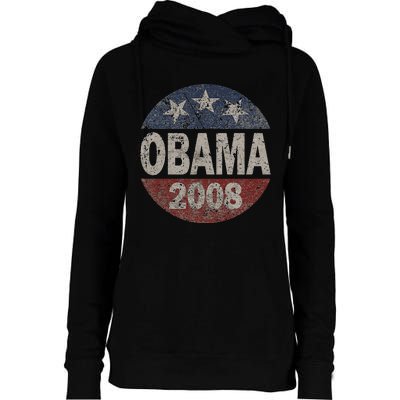 Vintage President Barack Obama 2008 Campaign Womens Funnel Neck Pullover Hood