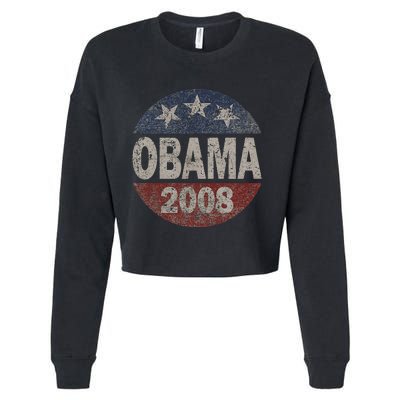 Vintage President Barack Obama 2008 Campaign Cropped Pullover Crew