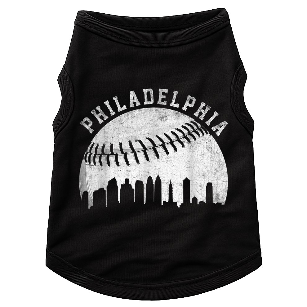 Vintage Philadelphia Baseball Skyline Retro Philly Cityscap Doggie Tank