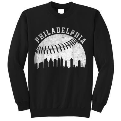 Vintage Philadelphia Baseball Skyline Retro Philly Cityscap Sweatshirt
