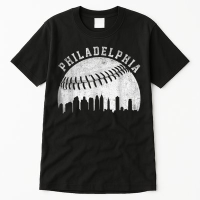 Vintage Philadelphia Baseball Skyline Retro Philly Cityscap Tall T-Shirt